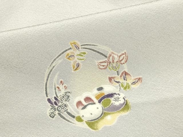 平和屋着物▽上質な小紋　単衣　花丸文　兎　正絹　逸品　DABJ3743du