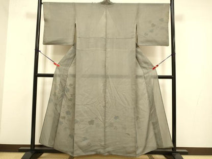 平和屋着物▽訪問着　無双　紗袷　紗×絽　蔦の葉文　正絹　逸品　DABJ3745du