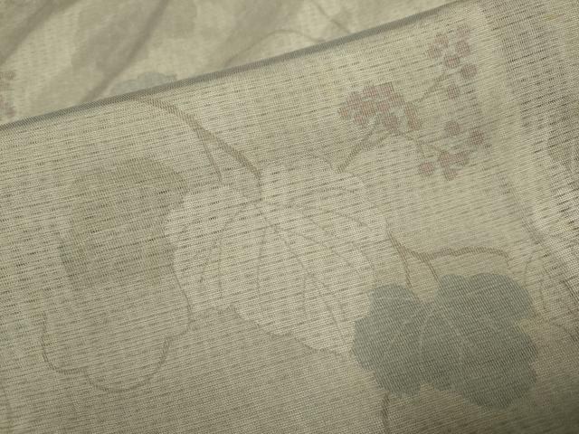 平和屋着物▽訪問着　無双　紗袷　紗×絽　蔦の葉文　正絹　逸品　DABJ3745du