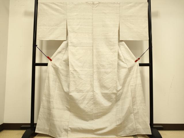 平和屋着物▽単衣　ゼンマイ紬　霞文　正絹　逸品　DABJ3747du