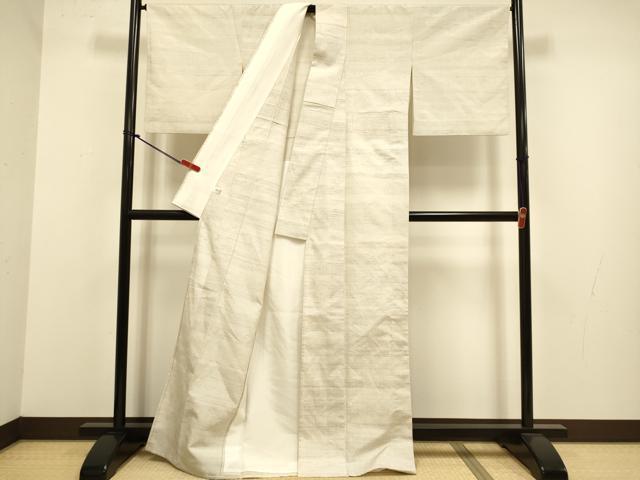 平和屋着物▽単衣　ゼンマイ紬　霞文　正絹　逸品　DABJ3747du
