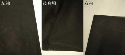 平和屋着物▽羽織　スリーシーズン　春夏秋　塵除け　草花文　黒地　正絹　逸品　DABJ3748du