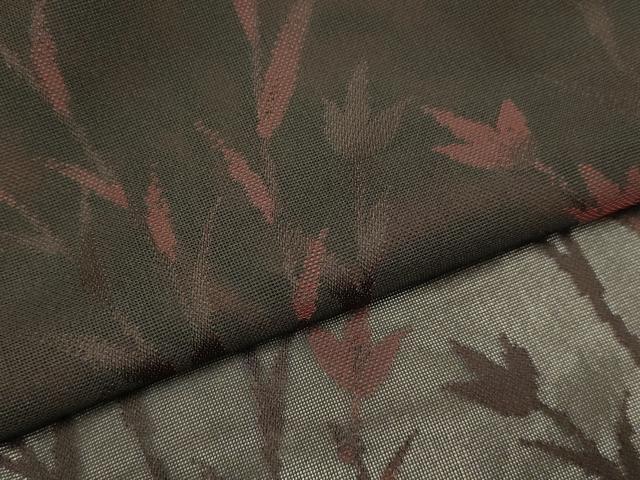 平和屋着物▽羽織　スリーシーズン　春夏秋　塵除け　草花文　黒地　正絹　逸品　DABJ3748du
