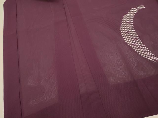 平和屋着物▽羽織　スリーシーズン　春夏秋　塵除け　抽象文　濃い暗紅色　正絹　逸品　DABJ3751du