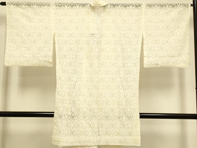 平和屋着物▽道中着　スリーシーズン　春夏秋　塵除け　総レース　花繋ぎ　香色　ロング丈　DABJ3752du