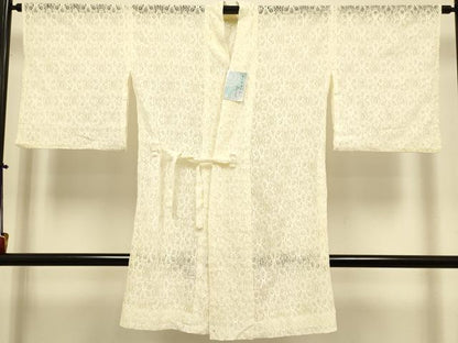平和屋着物▽道中着　スリーシーズン　春夏秋　塵除け　総レース　花繋ぎ　香色　ロング丈　DABJ3752du