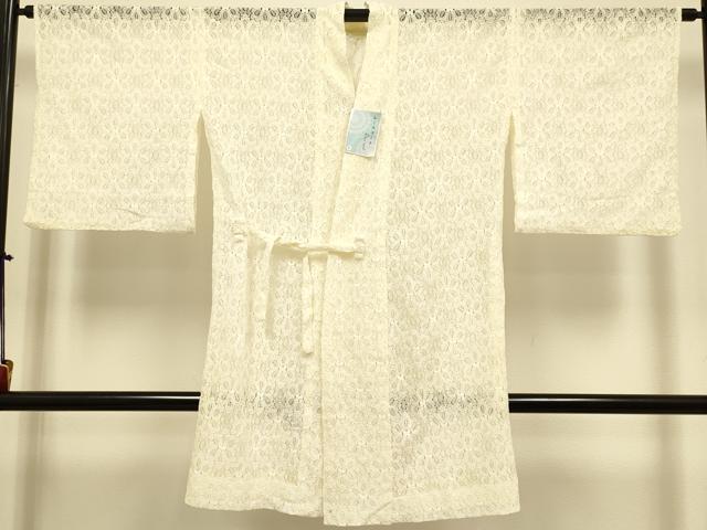 平和屋着物▽道中着　スリーシーズン　春夏秋　塵除け　総レース　花繋ぎ　香色　ロング丈　DABJ3752du