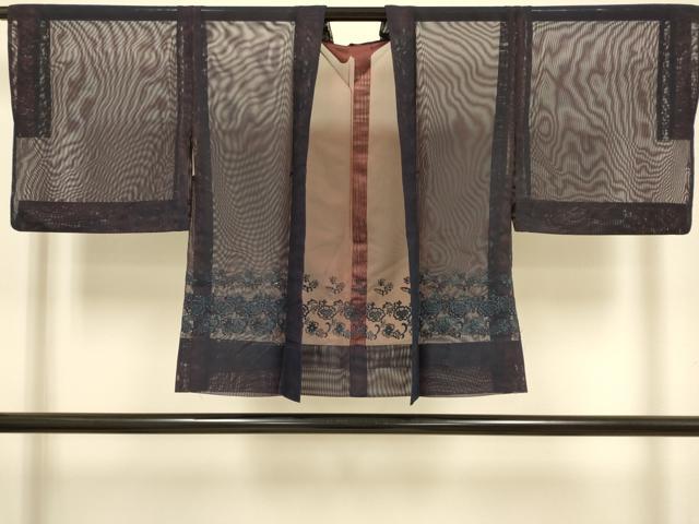 平和屋着物▽中国三大刺繍　スワトウ刺繍　汕頭刺繍　総刺繍　羽織　スリーシーズン　春夏秋　塵除け　草花文　DABJ3753du