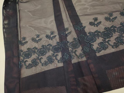 平和屋着物▽中国三大刺繍　スワトウ刺繍　汕頭刺繍　総刺繍　羽織　スリーシーズン　春夏秋　塵除け　草花文　DABJ3753du
