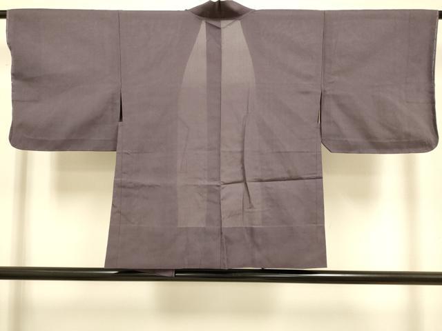 平和屋着物▽羽織　スリーシーズン　春夏秋　塵除け　葡萄鼠色　正絹　逸品　DABJ3754du