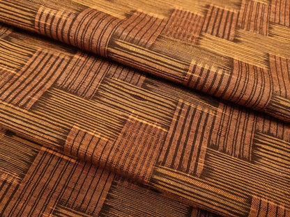 平和屋着物▽上質な紬　単衣　幾何学文様　正絹　逸品　DABJ3762du