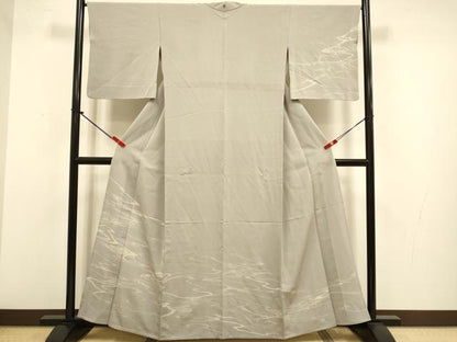 平和屋着物▽訪問着　単衣　流水文　正絹　逸品　DABJ3764du