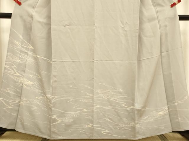 平和屋着物▽訪問着　単衣　流水文　正絹　逸品　DABJ3764du
