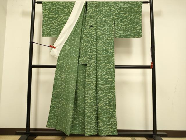 平和屋着物▽上質な小紋　単衣　ろうけつ染め　抽象文様　正絹　逸品　DABJ3767du