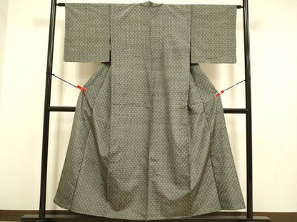 平和屋着物▽上質な紬　単衣　蜀江文　正絹　逸品　DABJ3770du