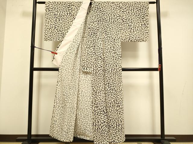 平和屋着物▽上質な小紋　単衣　花尽くし　正絹　逸品　DABJ3776du