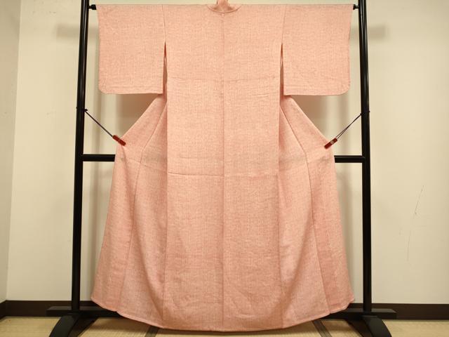 平和屋着物▽上質な小紋　単衣　幾何学文様　正絹　逸品　DABJ3777du