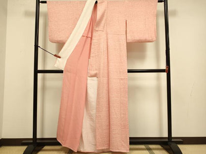 平和屋着物▽上質な小紋　単衣　幾何学文様　正絹　逸品　DABJ3777du
