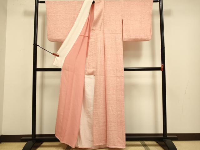 平和屋着物▽上質な小紋　単衣　幾何学文様　正絹　逸品　DABJ3777du