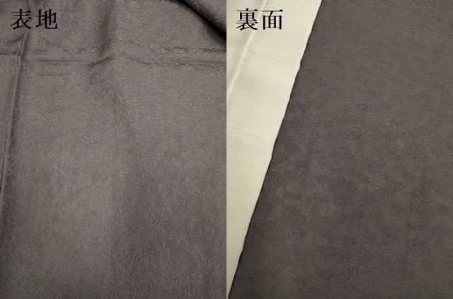 平和屋着物▽上質な色無地　単衣　草花地紋　チャコールグレイ色　正絹　逸品　未使用　DABJ3782du