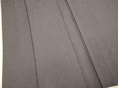 平和屋着物▽上質な色無地　単衣　草花地紋　チャコールグレイ色　正絹　逸品　未使用　DABJ3782du