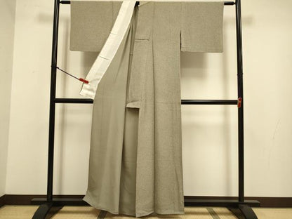平和屋着物▽上質な小紋　単衣　霞文　正絹　逸品　DABJ3784du