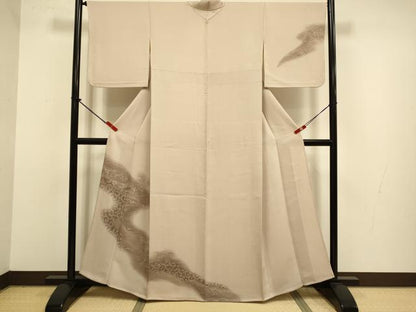 平和屋着物▽訪問着　単衣　風景文　正絹　逸品　DABJ3785du