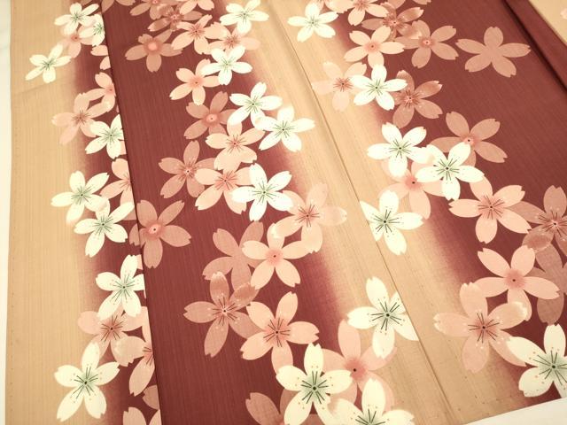 平和屋着物＊夏物　小紋　紗　舞桜間道　さんび謹製　洗える着物　DABJ3794du