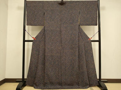 平和屋着物▽上質な小紋　単衣　成り物　正絹　逸品　DABJ3796du