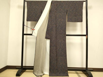 平和屋着物▽上質な小紋　単衣　成り物　正絹　逸品　DABJ3796du