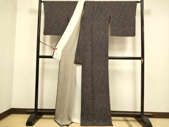 平和屋着物▽上質な小紋　単衣　成り物　正絹　逸品　DABJ3796du