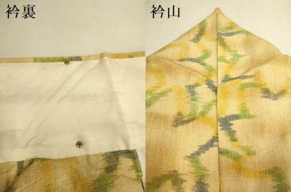 平和屋着物▽上質な紬　単衣　楓文　正絹　逸品　DABJ3800du