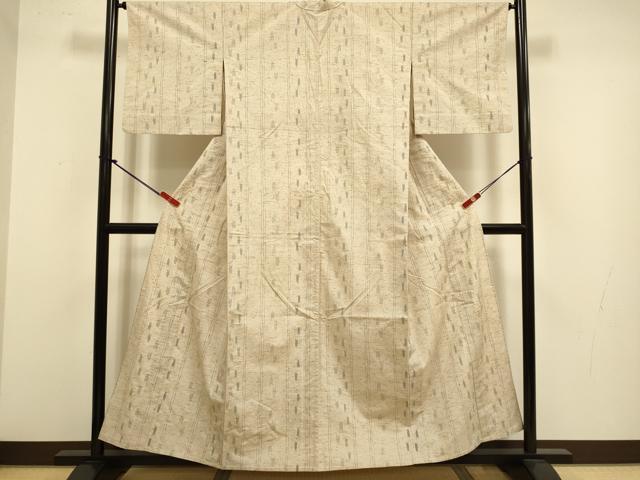 平和屋着物▽ぜんまい紬　単衣　間道　正絹　逸品　DABJ3805du