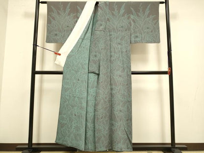 平和屋着物▽訪問着　単衣　草花文　正絹　逸品　DABJ3806du