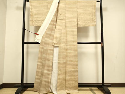 平和屋着物▽上質な小紋　単衣　霞文　暈し染め　正絹　逸品　未使用　DABJ3821du