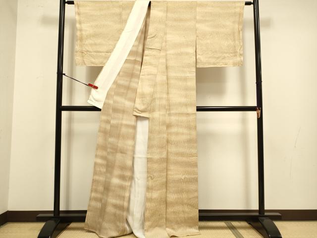 平和屋着物▽上質な小紋　単衣　霞文　暈し染め　正絹　逸品　未使用　DABJ3821du