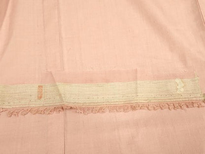 平和屋着物▽本場結城紬　重要無形文化財　単衣　宍色　反端付き　正絹　逸品　DABJ3823du