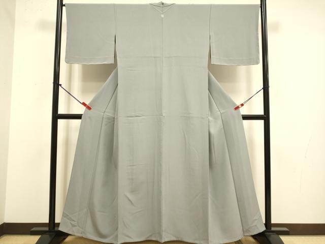 平和屋着物▽上質な色無地　単衣　煤色　正絹　逸品　未使用　DABJ3829du