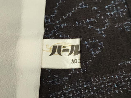 平和屋着物▽本場結城紬　重要無形文化財　単衣　100亀甲　立波桐花文　正絹　逸品　DABJ3831du