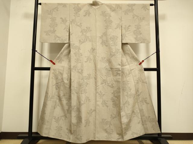 平和屋着物▽結城紬　単衣　100亀甲　束ね熨斗文　飛び亀甲柄　正絹　逸品　DABJ3835du