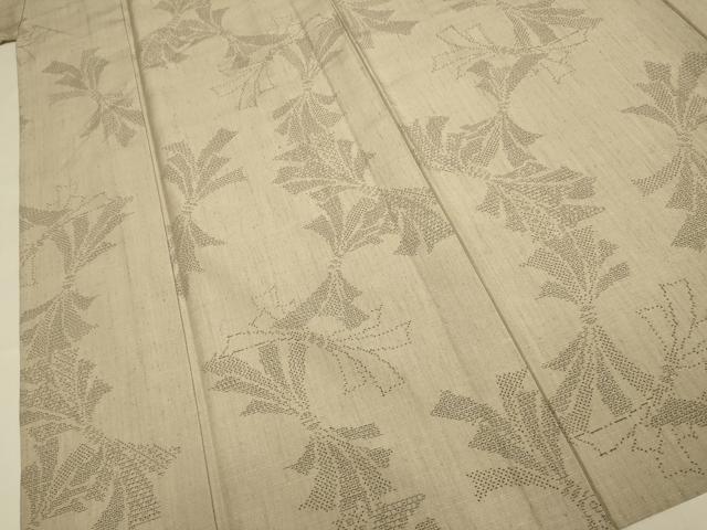 平和屋着物▽結城紬　単衣　100亀甲　束ね熨斗文　飛び亀甲柄　正絹　逸品　DABJ3835du