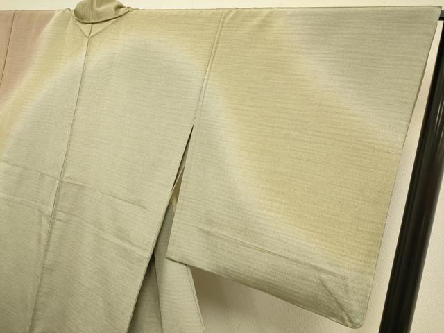 平和屋着物▽本塩沢　やまだ織　訪問着　単衣　染色作家　桐村博　霞文　証紙付き　正絹　逸品　DABJ3843du