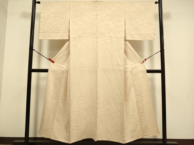 平和屋着物▽上質な色無地　単衣　吹き寄せ地紋　雄黄色　正絹　逸品　DABJ3845du