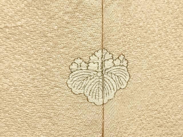 平和屋着物▽上質な色無地　単衣　吹き寄せ地紋　雄黄色　正絹　逸品　DABJ3845du