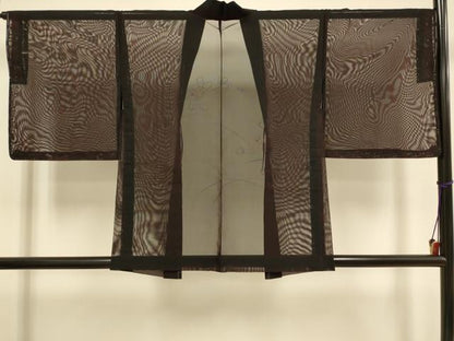 平和屋着物▽羽織　スリーシーズン　春夏秋　塵除け　草花文　正絹　逸品　未使用　DABJ3848du