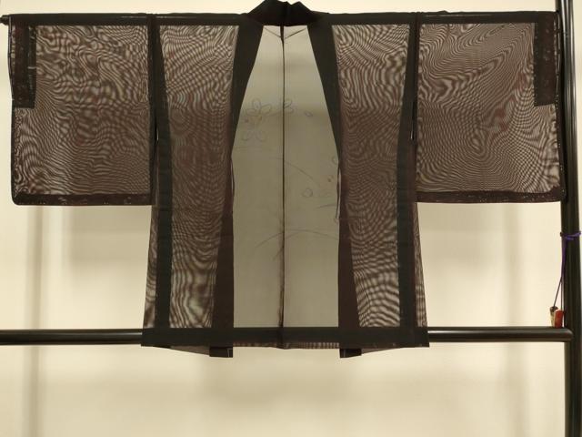 平和屋着物▽羽織　スリーシーズン　春夏秋　塵除け　草花文　正絹　逸品　未使用　DABJ3848du