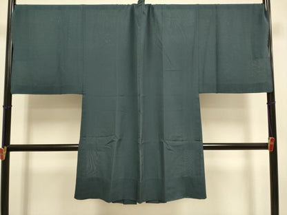 平和屋着物▽男性　長羽織　スリーシーズン　春夏秋　塵除け　鉄御納戸色　キングサイズ　正絹　逸品　DABJ3856du