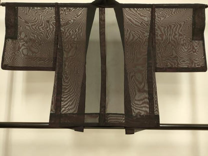 平和屋着物▽羽織　スリーシーズン　春夏秋　塵除け　黒地　正絹　逸品　DABJ3858du