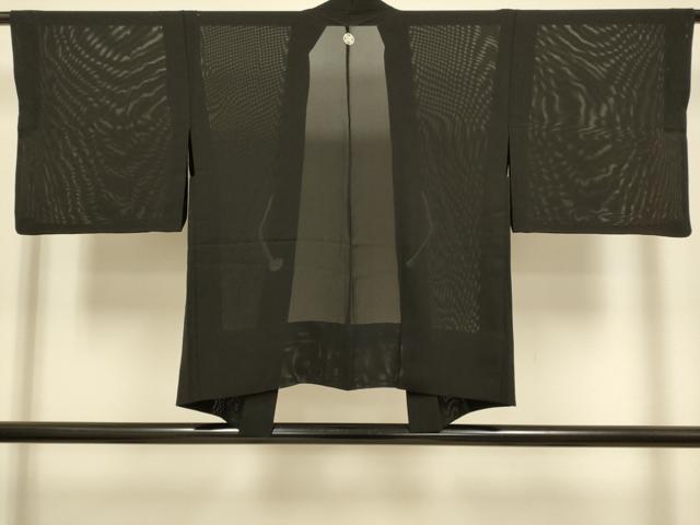 平和屋着物▽羽織　スリーシーズン　春夏秋　塵除け　黒地　正絹　逸品　DABJ3860du