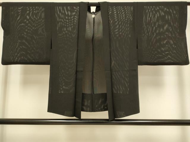 平和屋着物▽羽織　スリーシーズン　春夏秋　塵除け　黒地　正絹　逸品　DABJ3860du